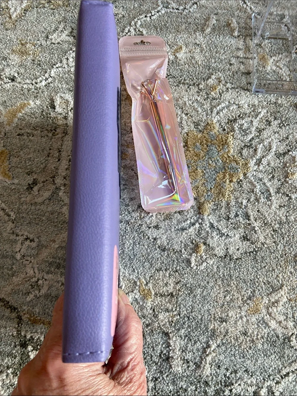 Juicy Couture Lavender Journal with Gold Crest Patch and Iridescent Pen